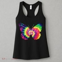 Rainbow Tie Dye Butterfly Tye Die Look Cool Women's Tank Top thumb 3