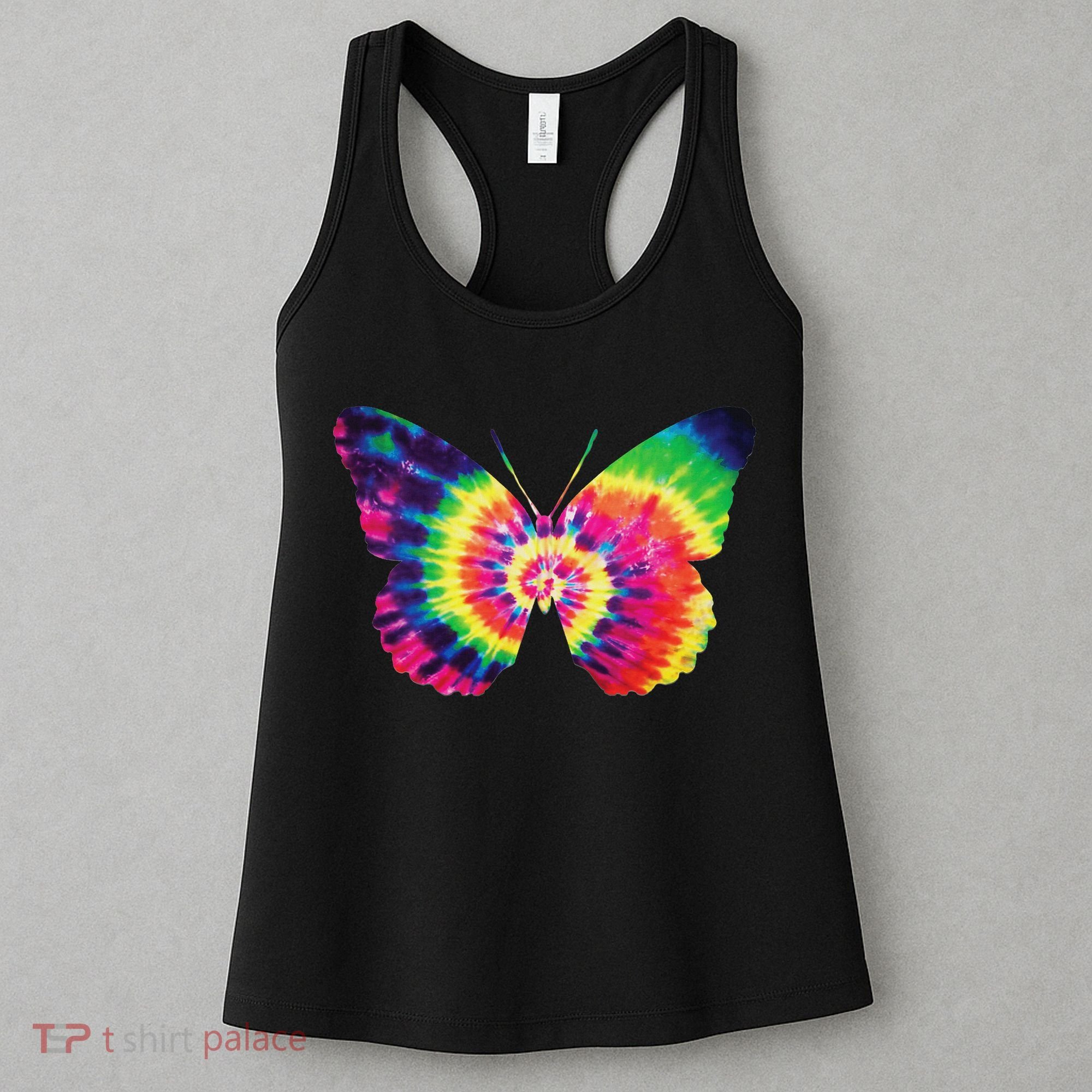 Rainbow Tie Dye Butterfly Tye Die Look Cool Women's Tank Top