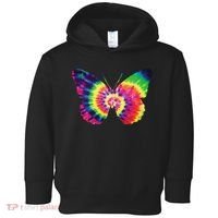 Rainbow Tie Dye Butterfly Tye Die Look Cool Toddler Hoodie thumb 0