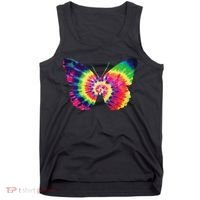 Rainbow Tie Dye Butterfly Tye Die Look Cool Tank Top thumb 0