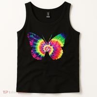 Rainbow Tie Dye Butterfly Tye Die Look Cool Tank Top thumb 2