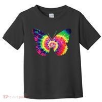 Rainbow Tie Dye Butterfly Tye Die Look Cool Toddler T-Shirt thumb 0