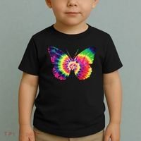 Rainbow Tie Dye Butterfly Tye Die Look Cool Toddler T-Shirt thumb 2