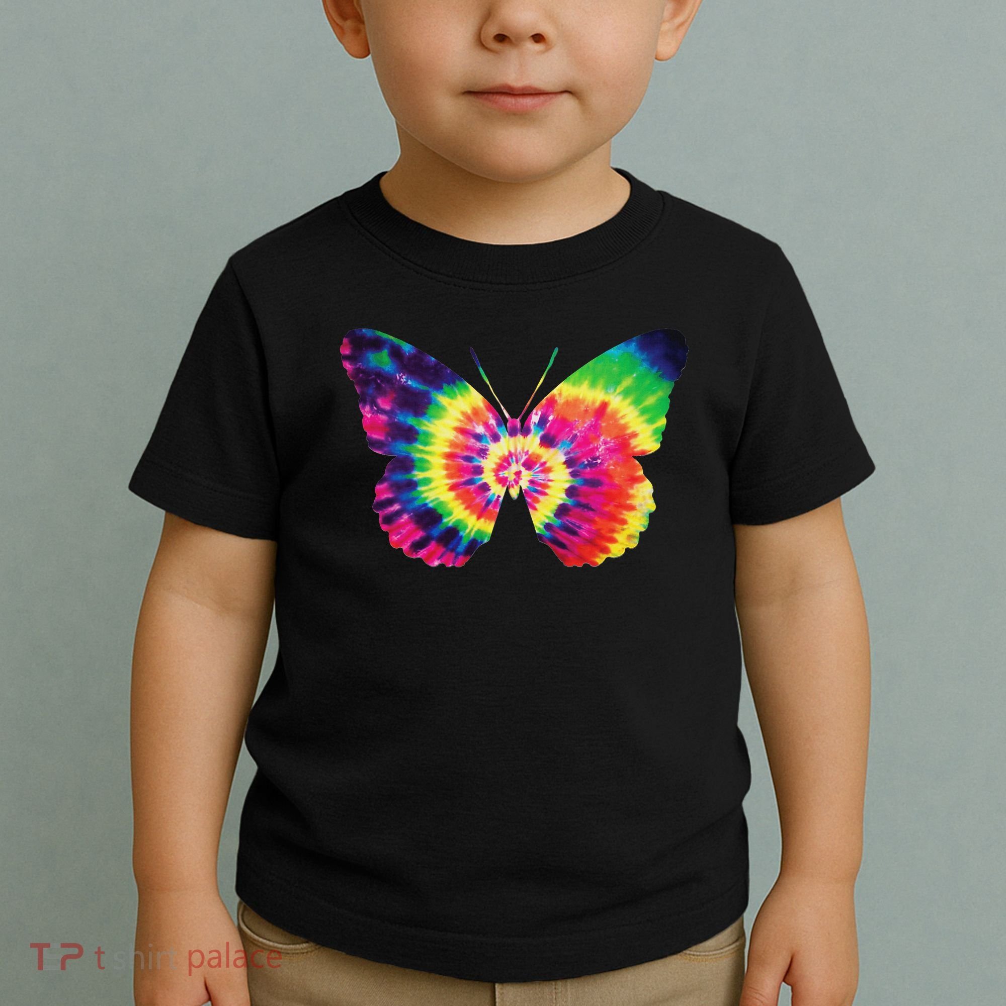 Rainbow Tie Dye Butterfly Tye Die Look Cool Toddler T-Shirt