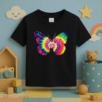 Rainbow Tie Dye Butterfly Tye Die Look Cool Toddler T-Shirt thumb 3