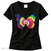 Rainbow Tie Dye Butterfly Tye Die Look Cool Women's T-Shirt thumb 0