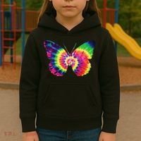 Rainbow Tie Dye Butterfly Tye Die Look Cool Kids Hoodie thumb 3