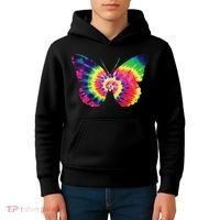 Rainbow Tie Dye Butterfly Tye Die Look Cool Kids Hoodie thumb 4