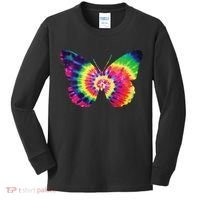 Rainbow Tie Dye Butterfly Tye Die Look Cool Kids Long Sleeve Shirt thumb 0
