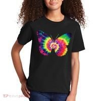 Rainbow Tie Dye Butterfly Tye Die Look Cool Kids T-Shirt thumb 2