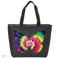 Rainbow Tie Dye Butterfly Tye Die Look Cool Tote Bag thumb 0