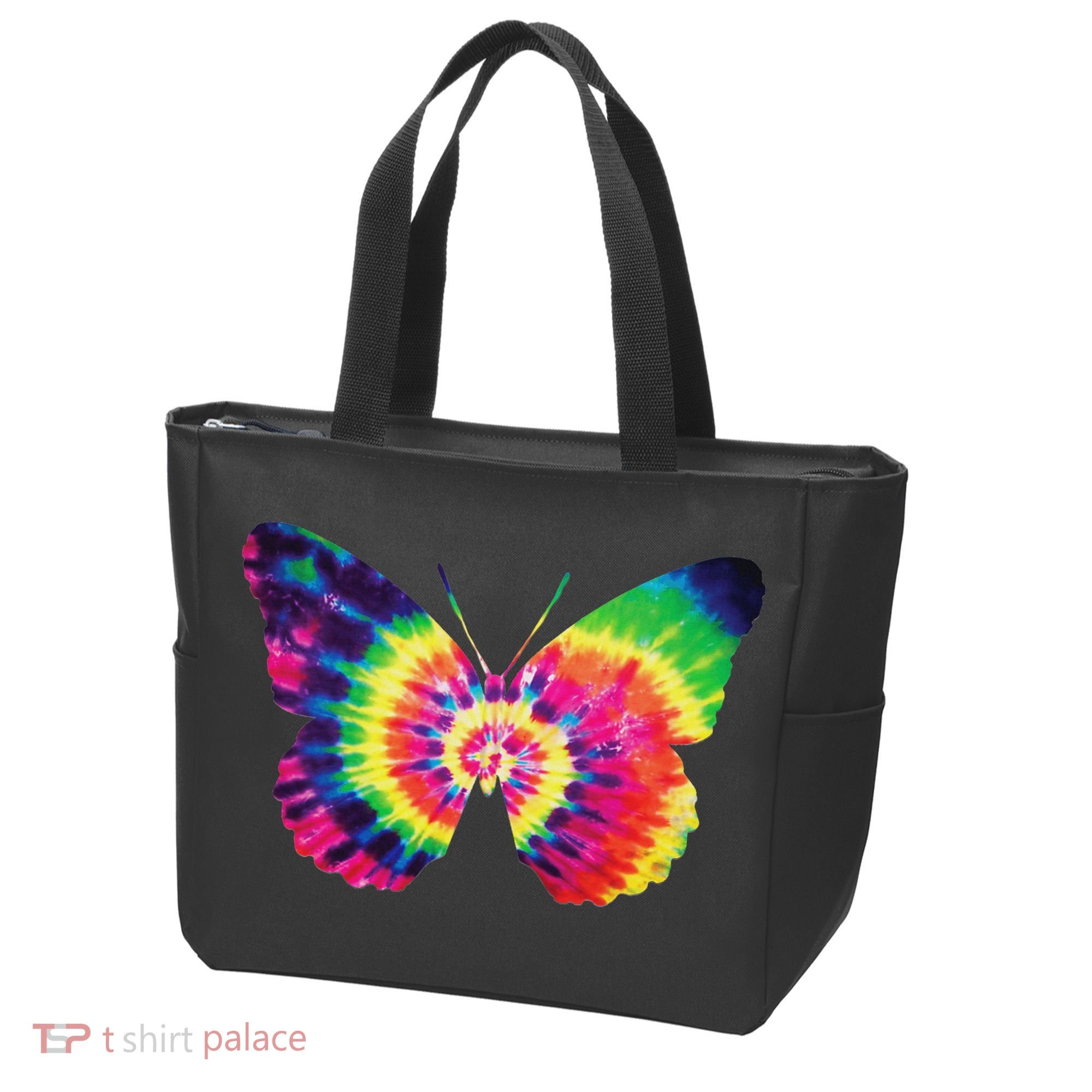 Rainbow Tie Dye Butterfly Tye Die Look Cool Tote Bag