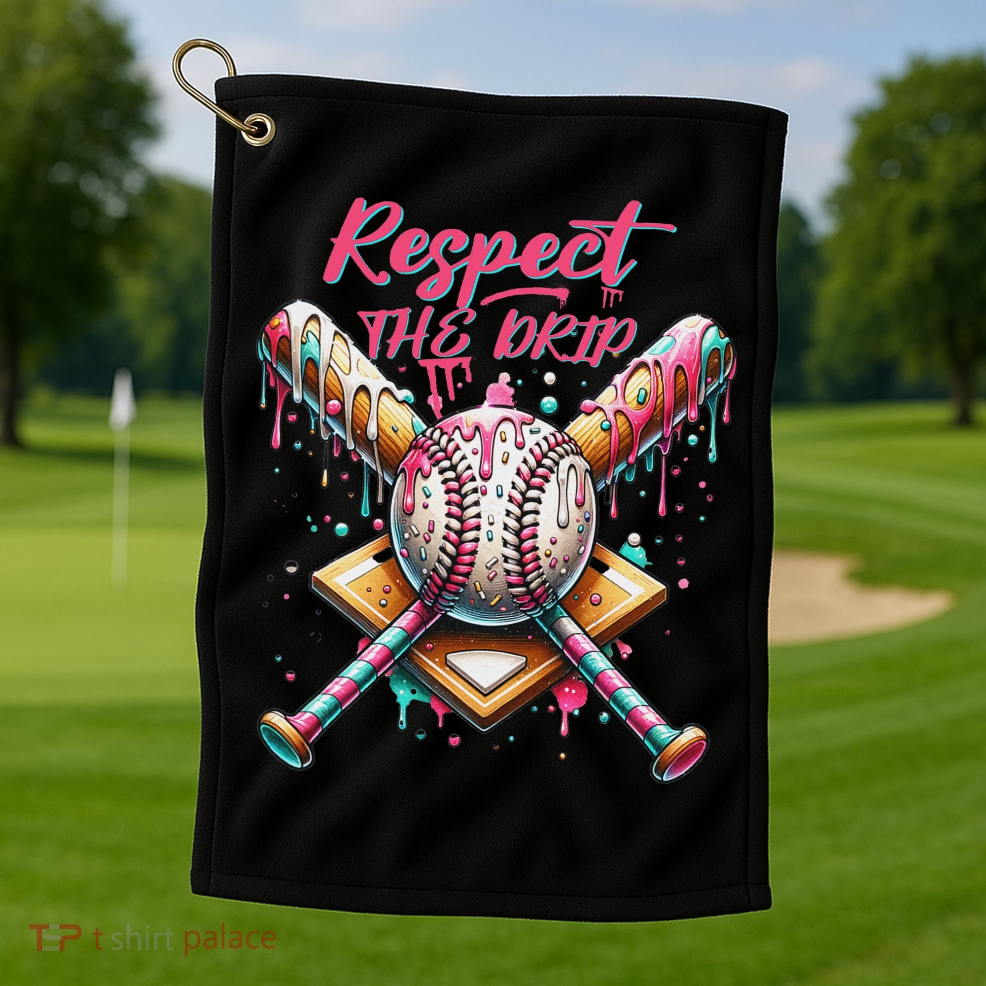 Respect The Drip Ice Cream Dripping Golf Towel