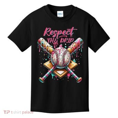 Respect The Drip Ice Cream Dripping Kids T-Shirt