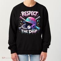 Respect The Drip Baseball Ice Cream Drip Vibes Squad Women's Sweatshirt thumb 0