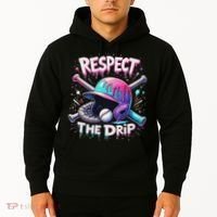 Respect The Drip Baseball Ice Cream Drip Vibes Squad Hoodie thumb 2