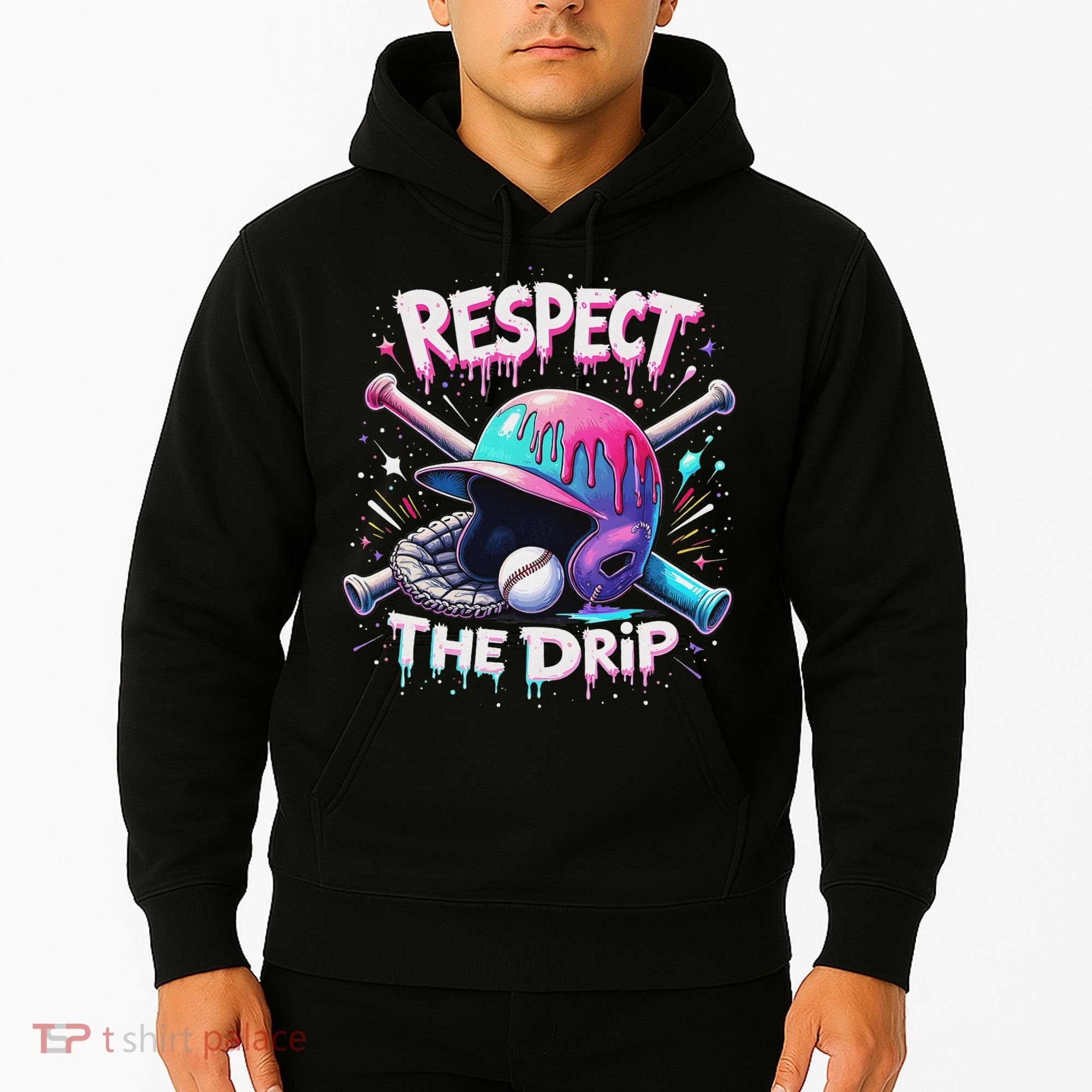 Respect The Drip Baseball Ice Cream Drip Vibes Squad Hoodie