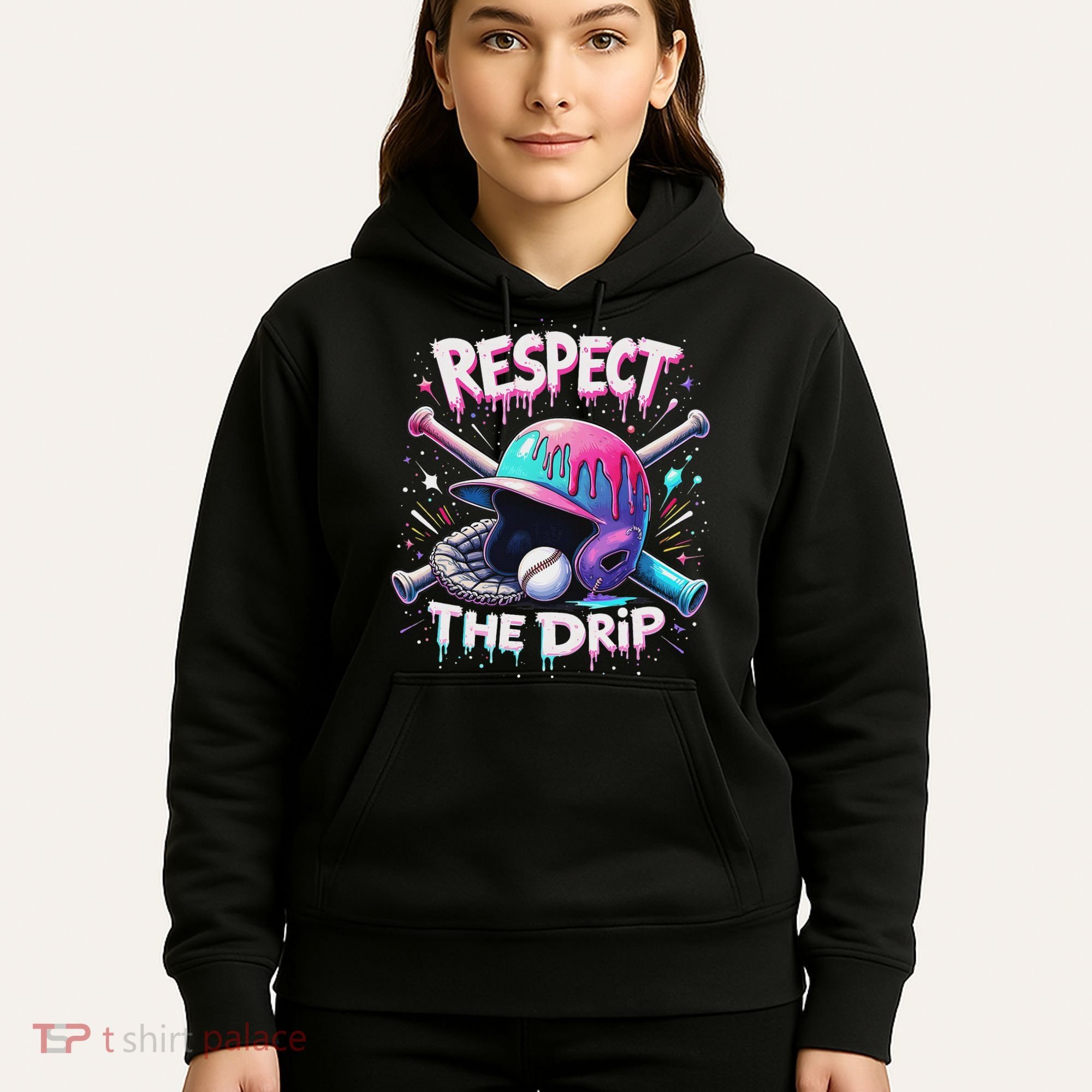 Respect The Drip Baseball Ice Cream Drip Vibes Squad Hoodie