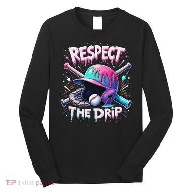 Respect The Drip Baseball Ice Cream Drip Vibes Squad Long Sleeve Shirt
