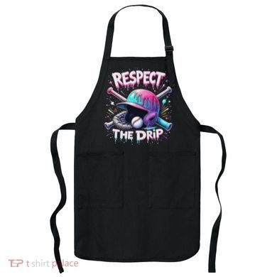 Respect The Drip Baseball Ice Cream Drip Vibes Squad Apron
