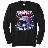 Respect The Drip Baseball Ice Cream Drip Vibes Squad Sweatshirt thumb 0