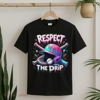 Respect The Drip Baseball Ice Cream Drip Vibes Squad T-Shirt thumb 2