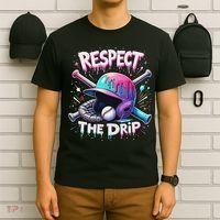 Respect The Drip Baseball Ice Cream Drip Vibes Squad T-Shirt thumb 6