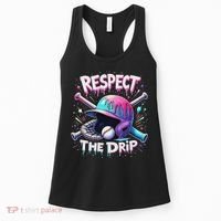 Respect The Drip Baseball Ice Cream Drip Vibes Squad Women's Tank Top thumb 0