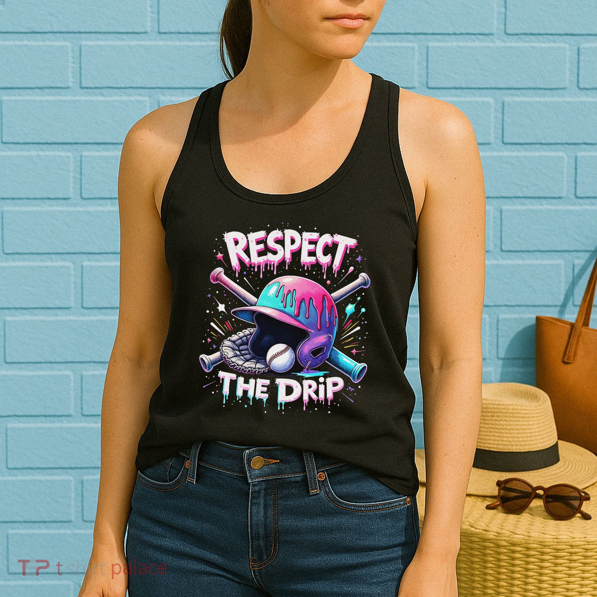 Respect The Drip Baseball Ice Cream Drip Vibes Squad Women's Tank Top