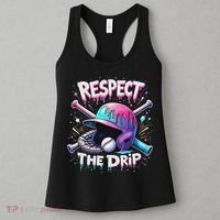 Respect The Drip Baseball Ice Cream Drip Vibes Squad Women's Tank Top thumb 3