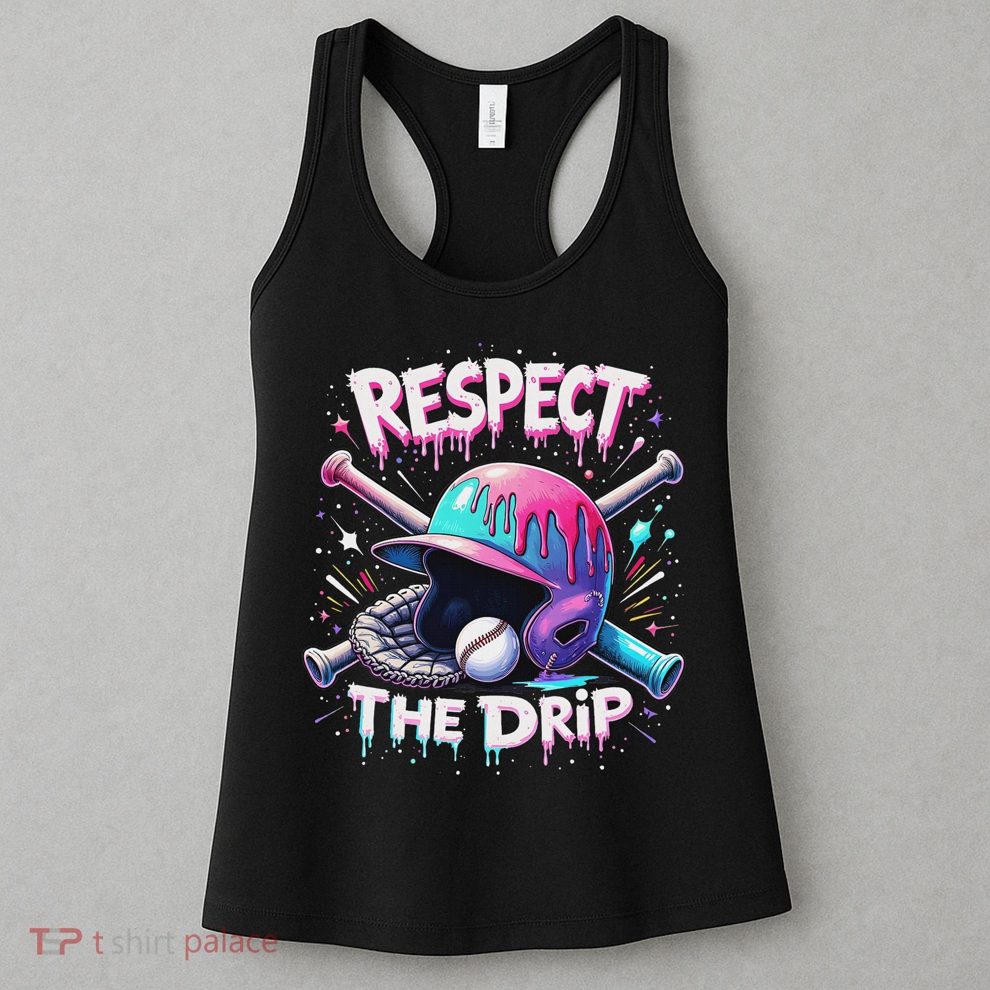 Respect The Drip Baseball Ice Cream Drip Vibes Squad Women's Tank Top