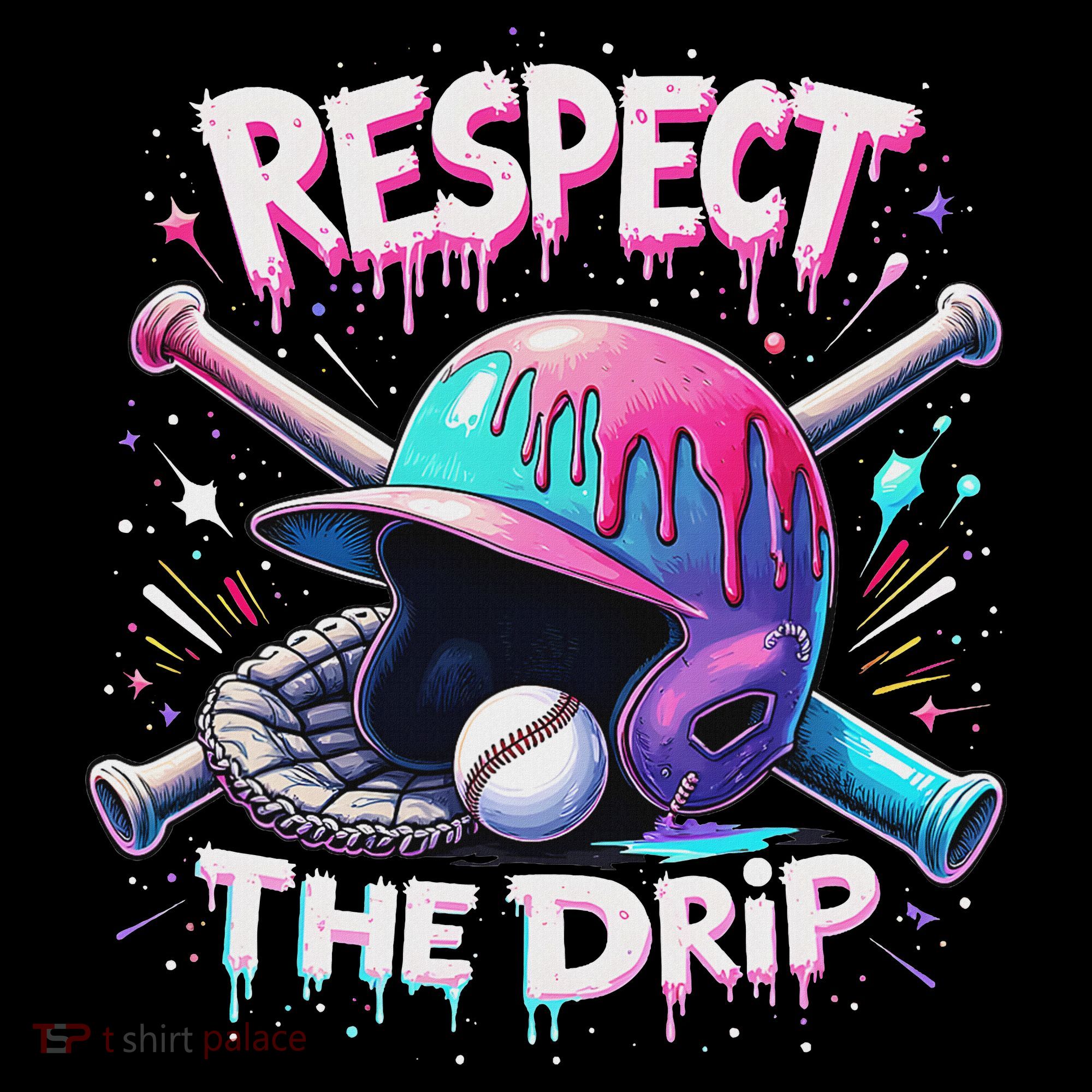Respect The Drip Baseball Ice Cream Drip Vibes Squad Baby Bodysuit