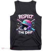 Respect The Drip Baseball Ice Cream Drip Vibes Squad Tank Top thumb 0