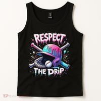Respect The Drip Baseball Ice Cream Drip Vibes Squad Tank Top thumb 2