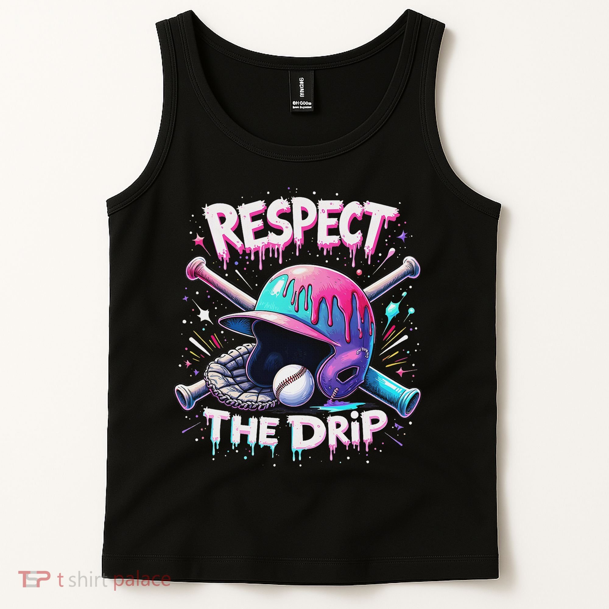 Respect The Drip Baseball Ice Cream Drip Vibes Squad Tank Top