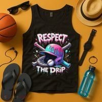 Respect The Drip Baseball Ice Cream Drip Vibes Squad Tank Top thumb 4