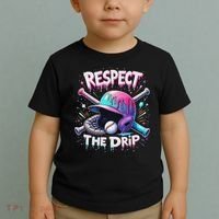 Respect The Drip Baseball Ice Cream Drip Vibes Squad Toddler T-Shirt thumb 2