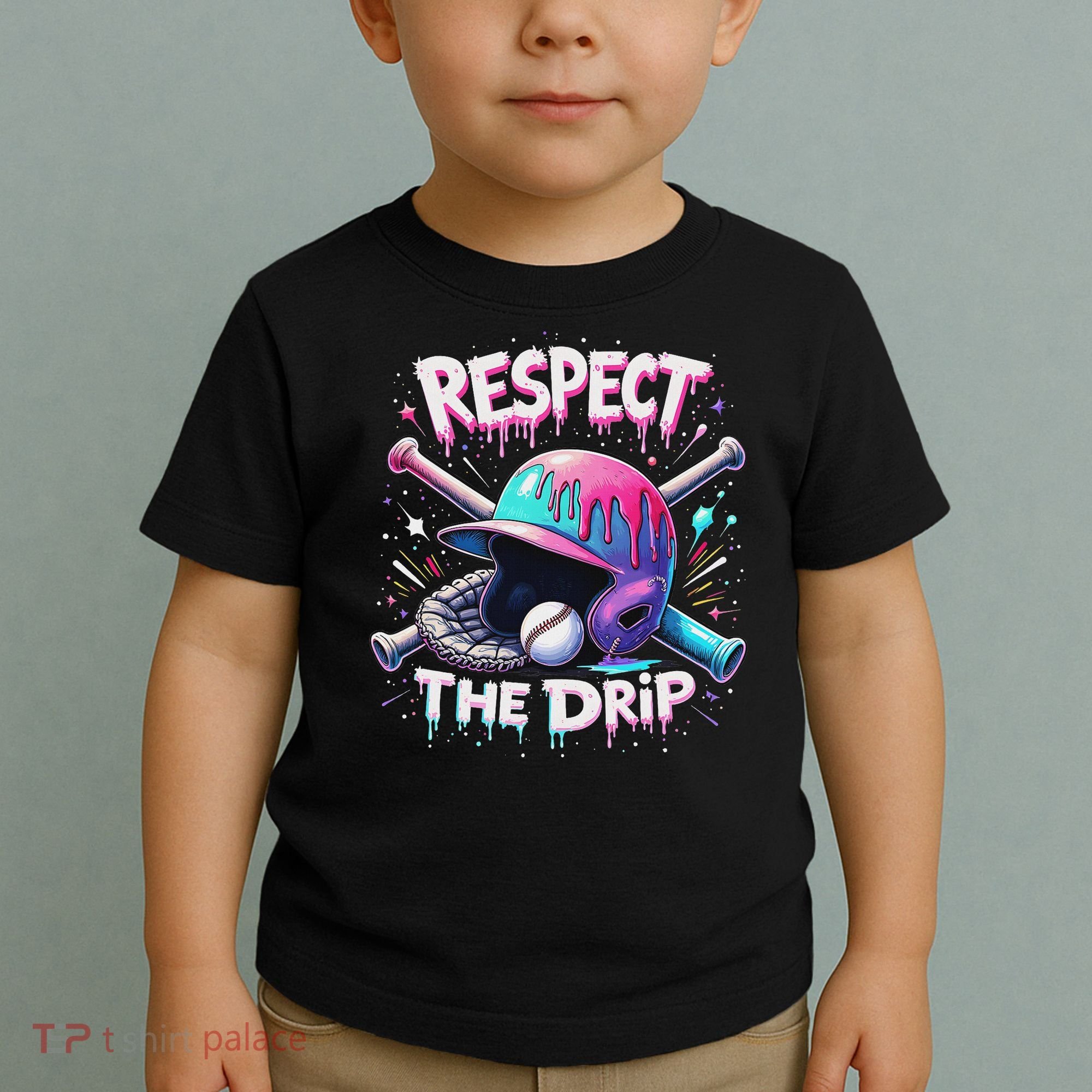 Respect The Drip Baseball Ice Cream Drip Vibes Squad Toddler T-Shirt