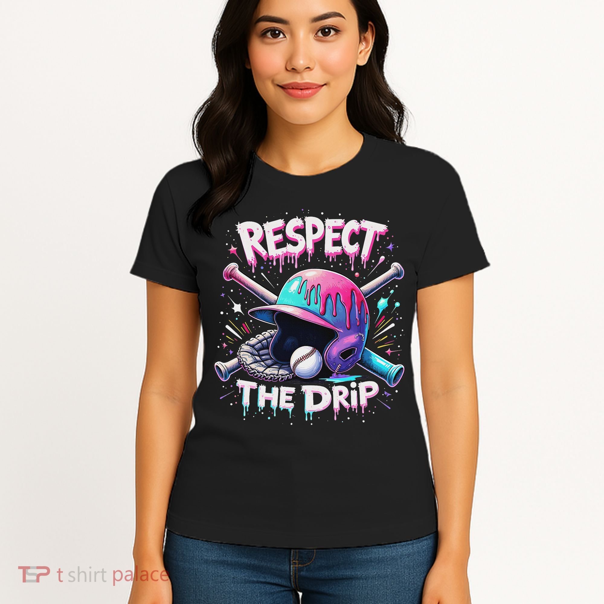 Respect The Drip Baseball Ice Cream Drip Vibes Squad Women's T-Shirt