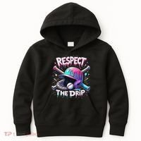 Respect The Drip Baseball Ice Cream Drip Vibes Squad Kids Hoodie thumb 0