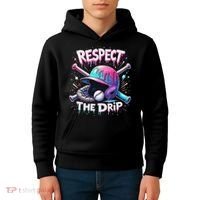 Respect The Drip Baseball Ice Cream Drip Vibes Squad Kids Hoodie thumb 4