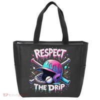 Respect The Drip Baseball Ice Cream Drip Vibes Squad Tote Bag thumb 0
