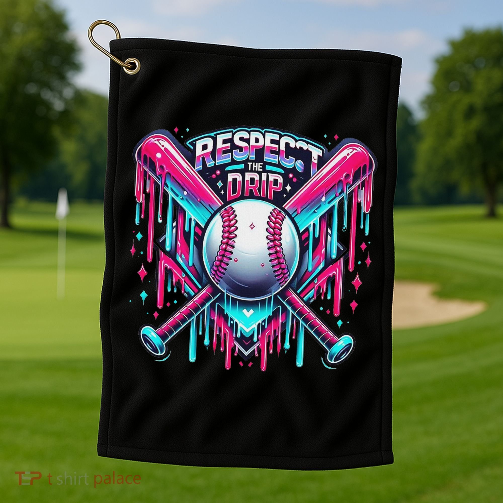 Respect The Drip Ice Cream Dripping Golf Towel