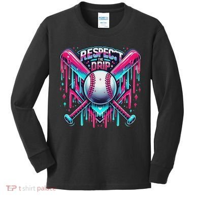 Respect The Drip Ice Cream Dripping Kids Long Sleeve Shirt