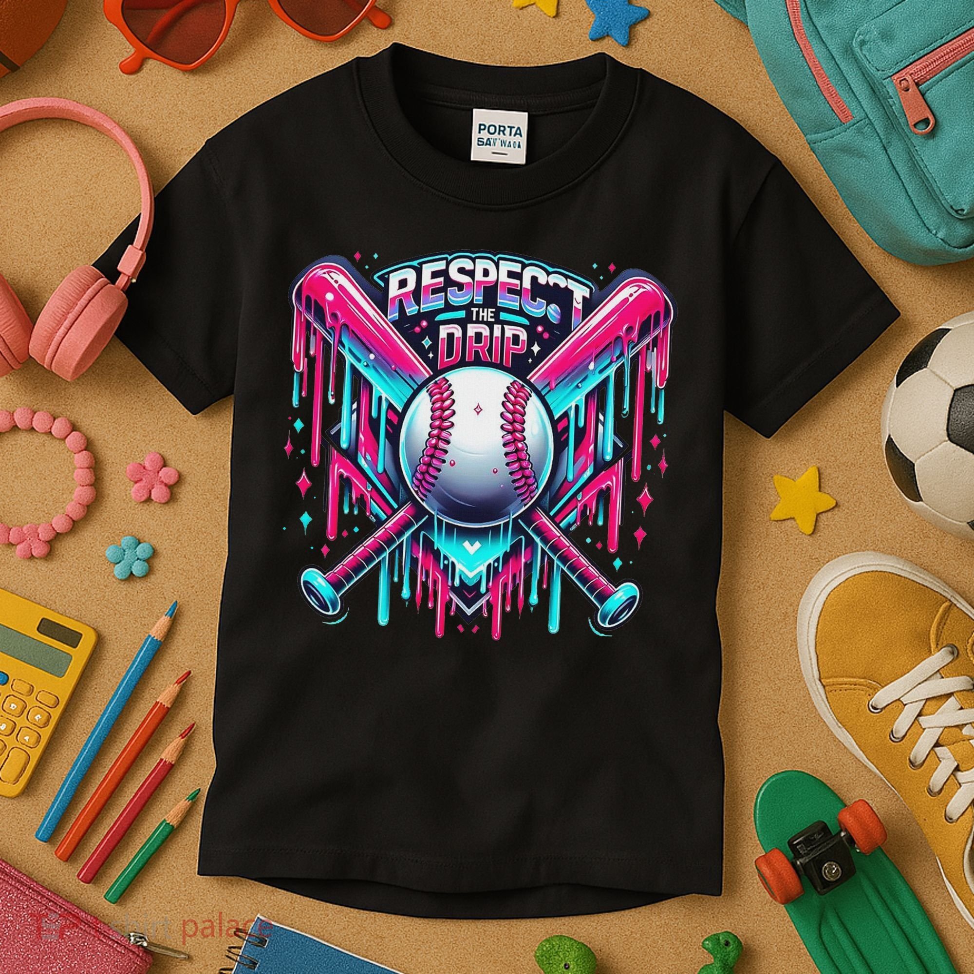 Respect The Drip Ice Cream Dripping Kids T-Shirt