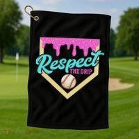 Respect The Drip Ice Cream Dripping Golf Towel thumb 1