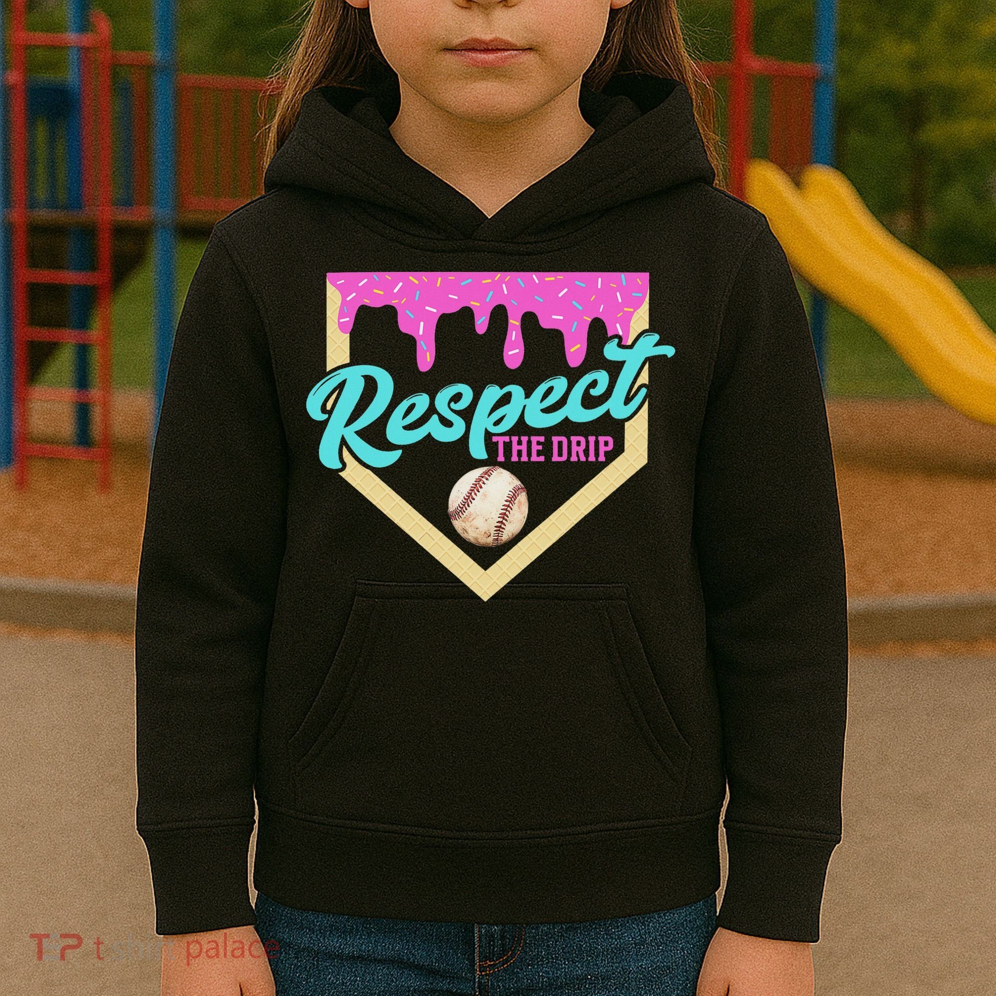 Respect The Drip Ice Cream Dripping Kids Hoodie