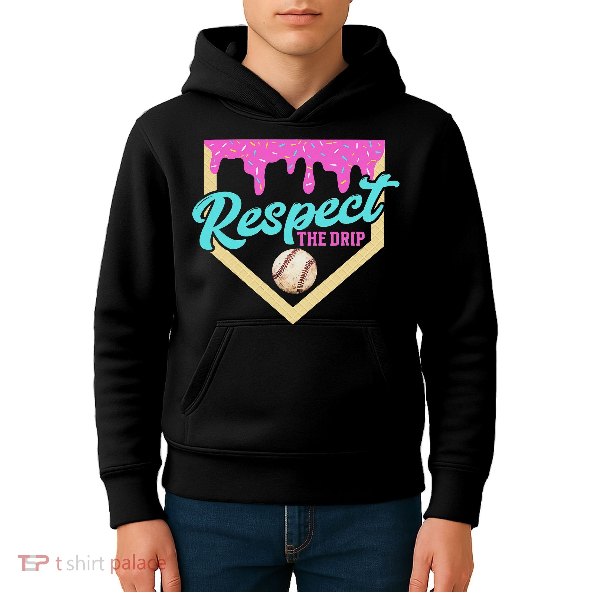 Respect The Drip Ice Cream Dripping Kids Hoodie