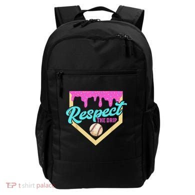 Respect The Drip Baseball Home Plate Ice Cream Dripping Backpack