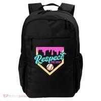 Respect The Drip Baseball Home Plate Ice Cream Dripping Backpack thumb 0